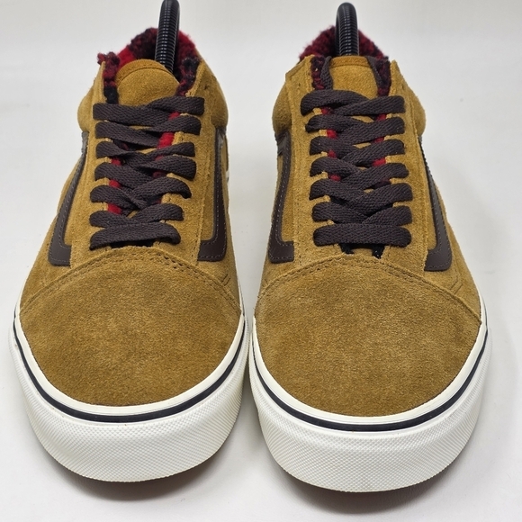 Vans Old Skool Cozy Hug Golden Brown Buffalo Plaid Sherpa Mens 8 Womens 9.5 New main image 5